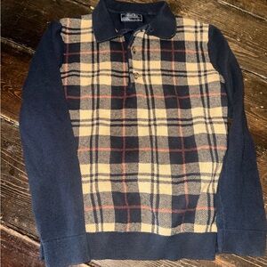 Next Navy and Beige Plaid Kids Sweater